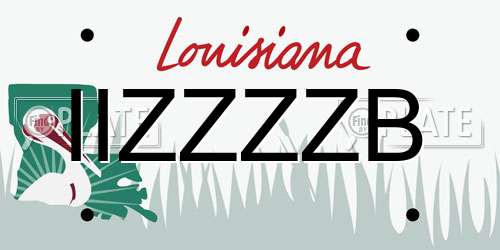 IIZZZZB Louisiana License Plate
