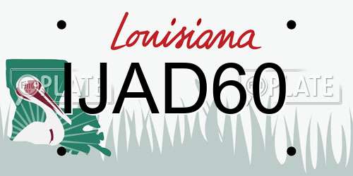 IJAD60 Louisiana License Plate