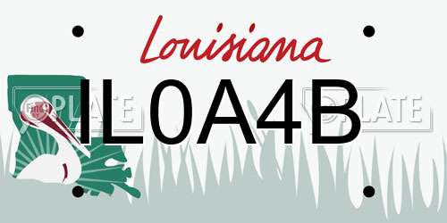 IL0A4B Louisiana License Plate