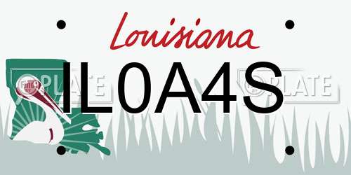 IL0A4S Louisiana License Plate