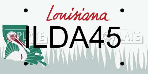 ILDA45 Louisiana License Plate