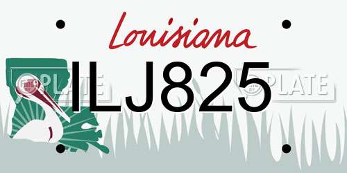 ILJ825 Louisiana License Plate