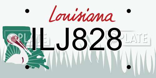 ILJ828 Louisiana License Plate