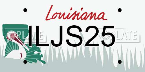 ILJS25 Louisiana License Plate