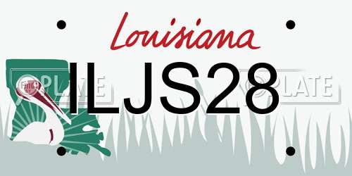 ILJS28 Louisiana License Plate