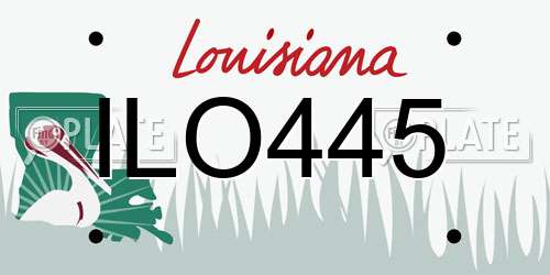 ILO445 Louisiana License Plate
