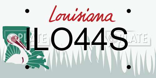 ILO44S Louisiana License Plate