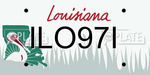 ILO97I Louisiana License Plate