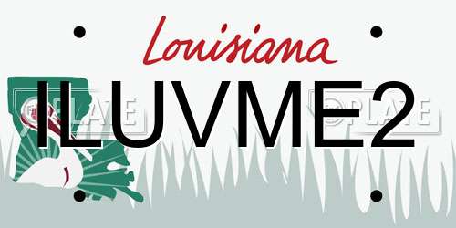 ILUVME2 Louisiana License Plate