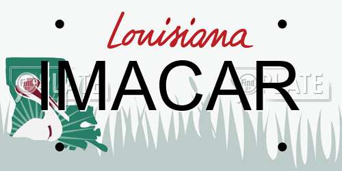IMACAR Louisiana License Plate