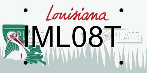 IML08T Louisiana License Plate
