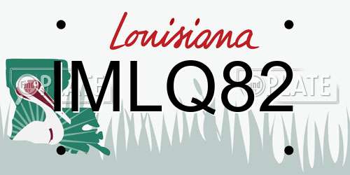 IMLQ82 Louisiana License Plate