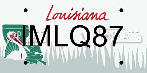 IMLQ87 Louisiana License Plate