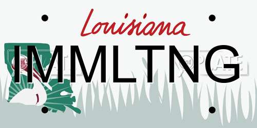 IMMLTNG Louisiana License Plate