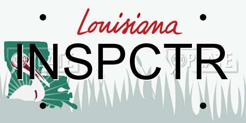 INSPCTR Louisiana License Plate