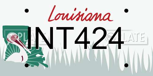 INT424 Louisiana License Plate