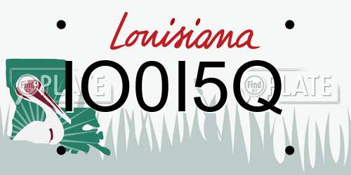 IO0I5Q Louisiana License Plate