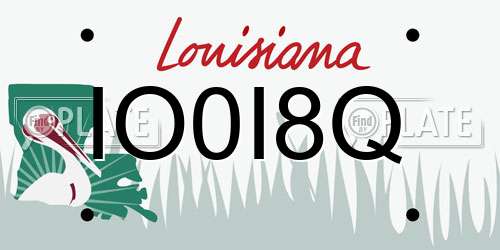 IO0I8Q Louisiana License Plate