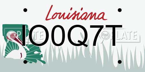 IO0Q7T Louisiana License Plate