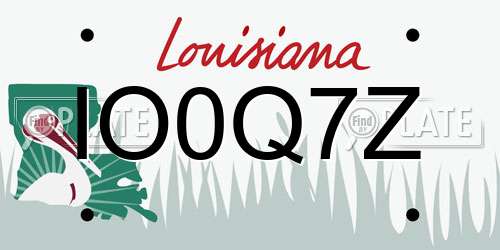 IO0Q7Z Louisiana License Plate