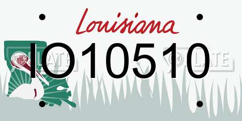 IO10510 Louisiana License Plate