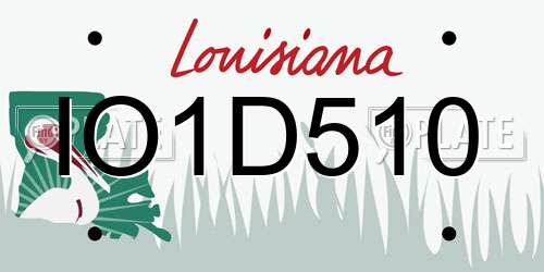 IO1D510 Louisiana License Plate