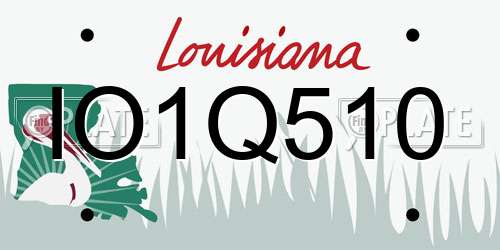 IO1Q510 Louisiana License Plate