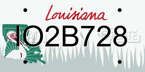 IO2B728 Louisiana License Plate