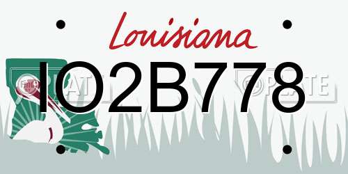 IO2B778 Louisiana License Plate