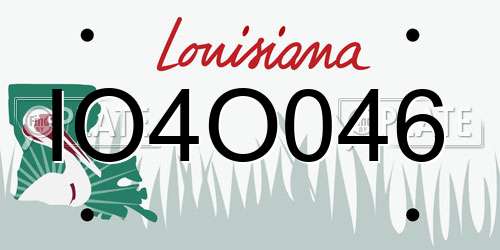 IO4O046 Louisiana License Plate