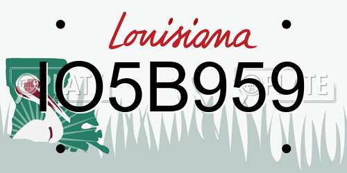 IO5B959 Louisiana License Plate