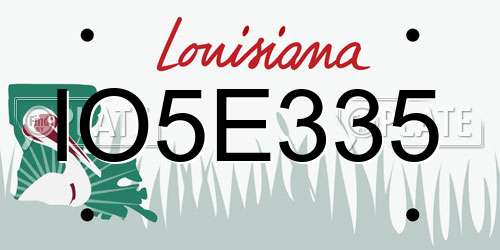 IO5E335 Louisiana License Plate