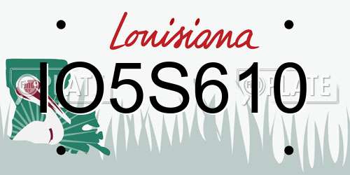 IO5S610 Louisiana License Plate