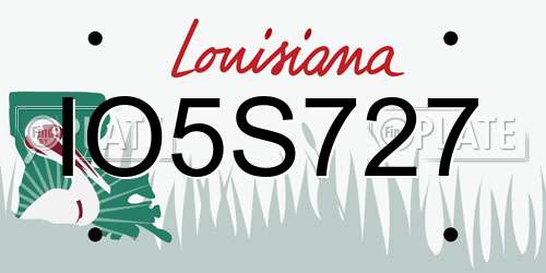 IO5S727 Louisiana License Plate