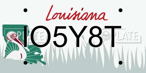 IO5Y8T Louisiana License Plate