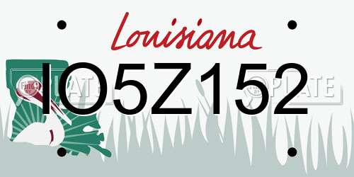 IO5Z152 Louisiana License Plate