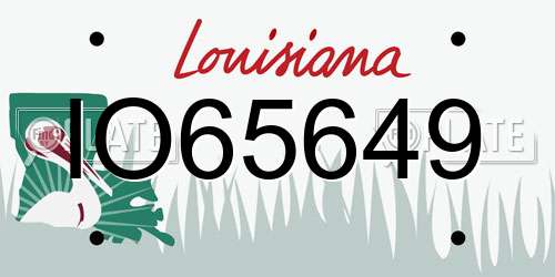 IO65649 Louisiana License Plate
