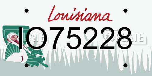 IO75228 Louisiana License Plate