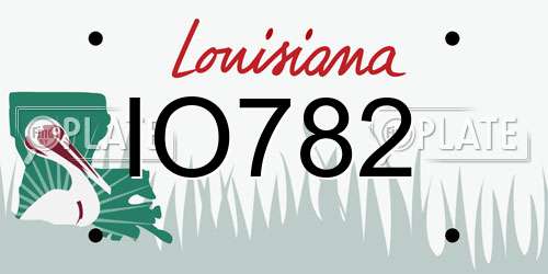 IO782 Louisiana License Plate