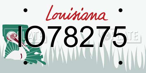 IO78275 Louisiana License Plate