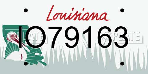 IO79163 Louisiana License Plate