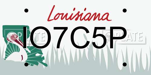 IO7C5P Louisiana License Plate
