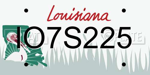 IO7S225 Louisiana License Plate