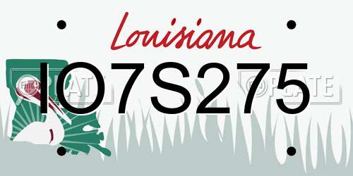 IO7S275 Louisiana License Plate
