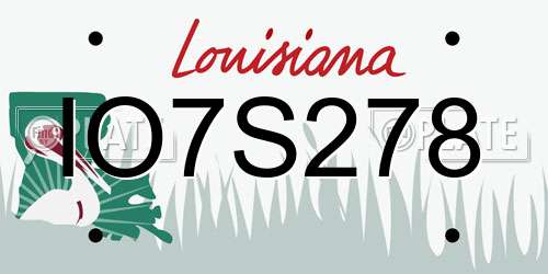 IO7S278 Louisiana License Plate