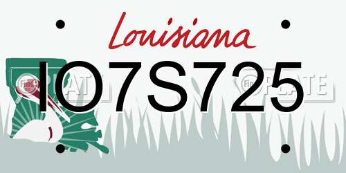 IO7S725 Louisiana License Plate