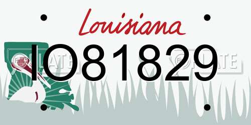 IO81829 Louisiana License Plate