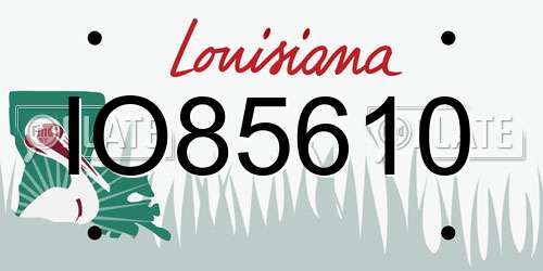 IO85610 Louisiana License Plate