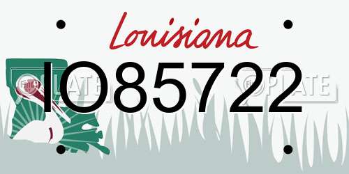 IO85722 Louisiana License Plate