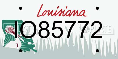 IO85772 Louisiana License Plate